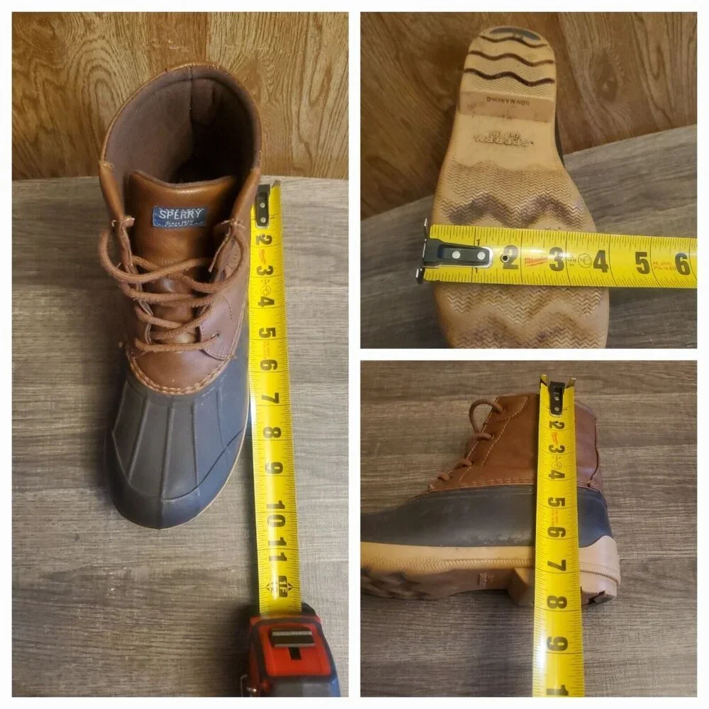 Sperry Port Brown Lace Up Duck Boots‎ Youth Sz 6